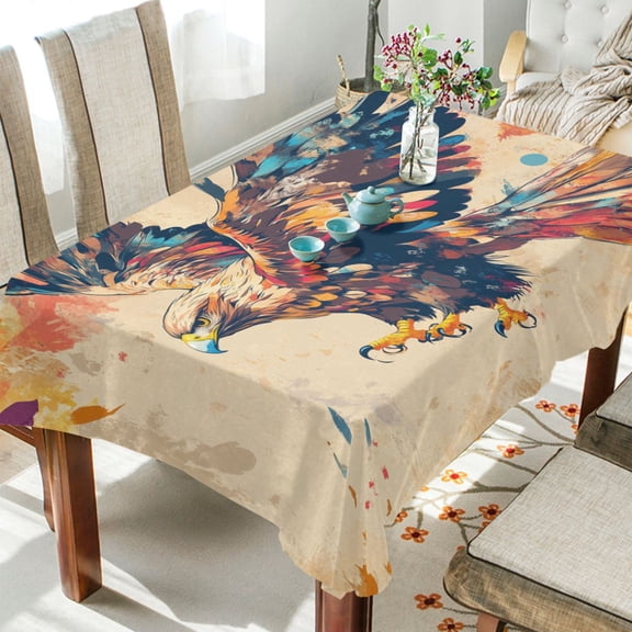 YAZAOO Square Tablecloth Colorful Bird Printing Pattern Tableclothes