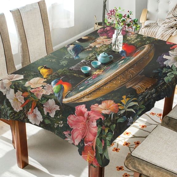 YAZAOO Square Tablecloth Colorful Birds Pattern Pattern Tableclothes