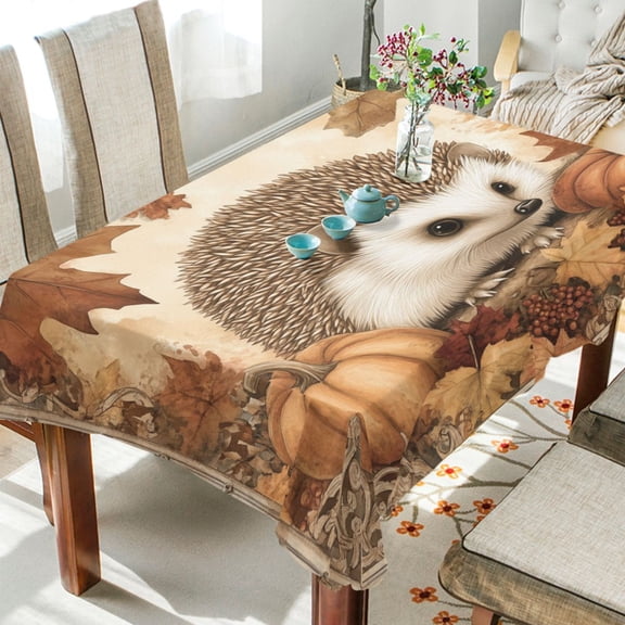 YAZAOO Square Tablecloth Cute Little Hedgehog Pattern Tableclothes
