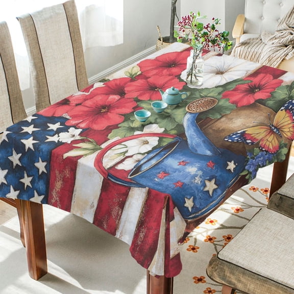 YAZAOO Square Tablecloth Design Kettle Flag Pattern Tableclothes