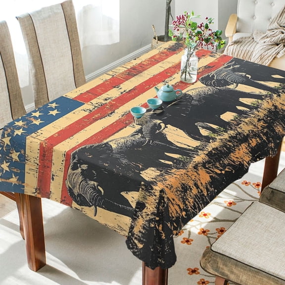 YAZAOO Square Tablecloth Elephants on Pasatiem Pattern Tableclothes