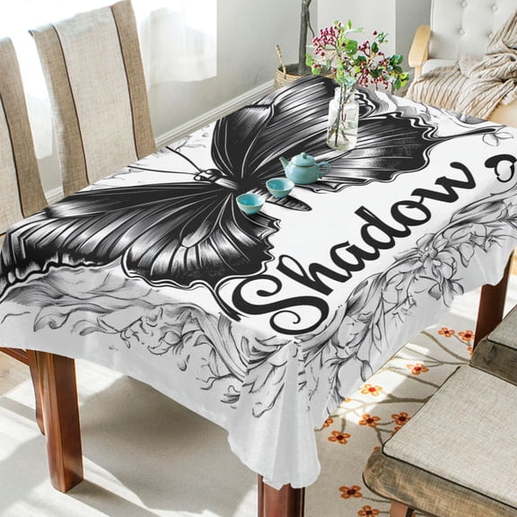 YAZAOO Square Tablecloth Illustration Of Butterfly Pattern Tableclothes
