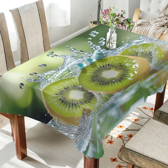 YAZAOO Square Tablecloth Kiwi Fall Into Water Pattern Tableclothes