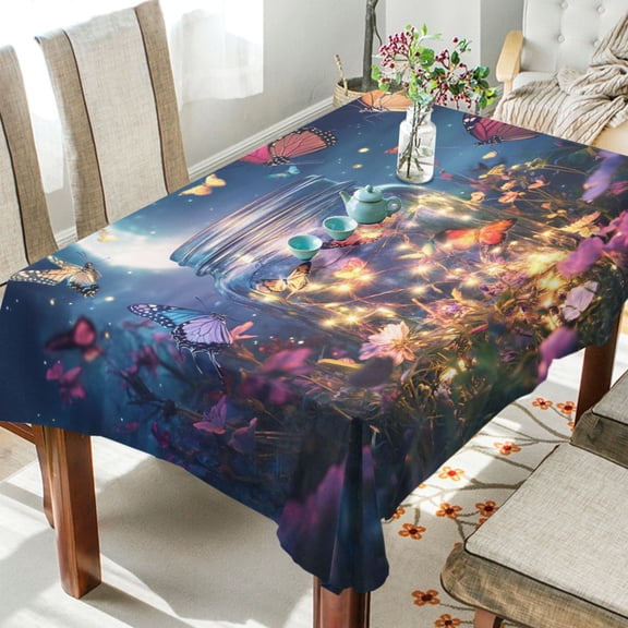 YAZAOO Square Tablecloth Lights Of Fairy Painting Pattern Tableclothes