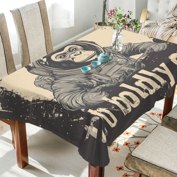 YAZAOO Square Tablecloth Space Monkey Printing Pattern Tableclothes