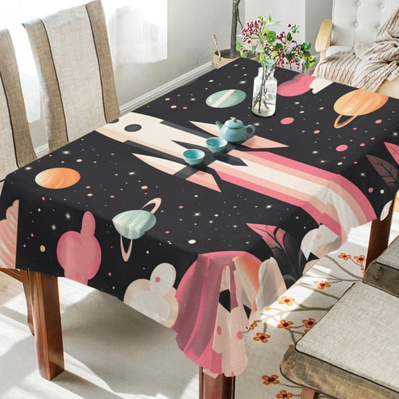 YAZAOO Square Tablecloth Spaceship Pattern Pattern Tableclothes