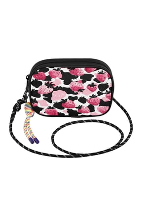 YAZAOO Strawberry Leopard Print Pattern Print Mini Crossbody Phone Bag Adjustable Rope Strap Small Shoulder Purseone size