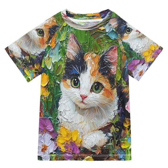 YAZAOO Summer T-shirt Sunscreen Blossom Serenity Pattern Swim Tops