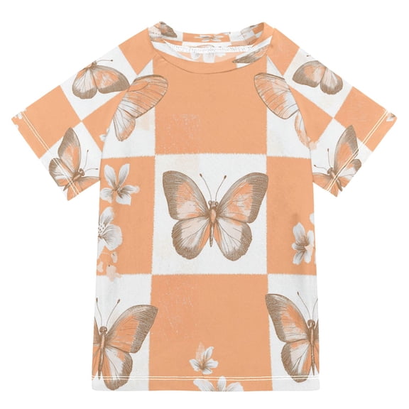 YAZAOO Summer T-shirt Sunscreen Butterfly Serenade Pattern Swim Tops
