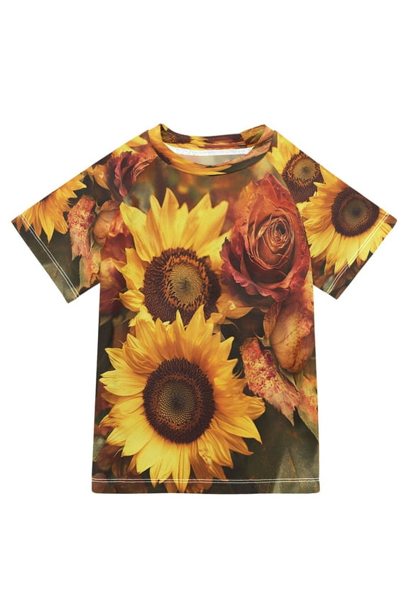 Summer T-shirt Sunscreen Colorful Cub Felines Pattern Swim Tops
