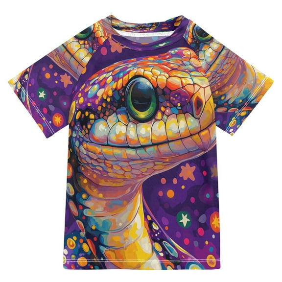 YAZAOO Summer T-shirt Sunscreen Cosmic Companion Pattern Swim Tops