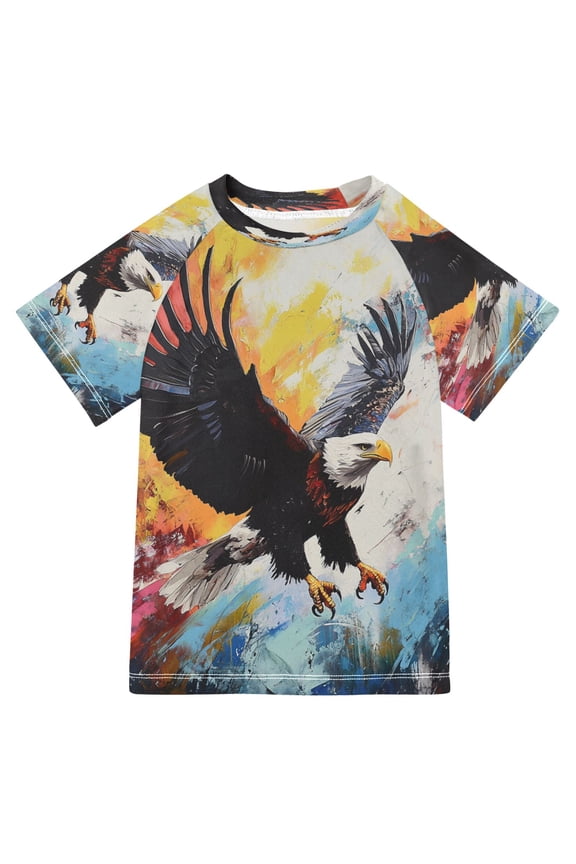 Summer T-shirt Sunscreen Eagles in Flight Pattern Swim Tops