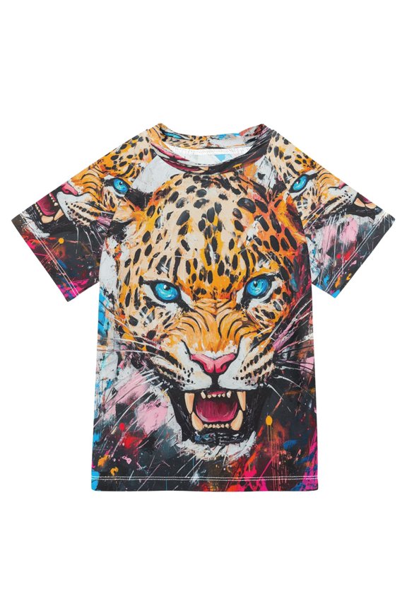 Summer T-shirt Sunscreen Fierce Roar Pattern Swim Tops