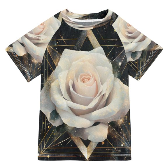 YAZAOO Summer T-shirt Sunscreen Luminous Blossom Pattern Swim Tops