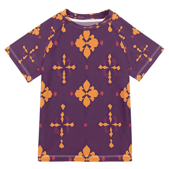 YAZAOO Summer T-shirt Sunscreen Mandalaglow Pattern Swim Tops