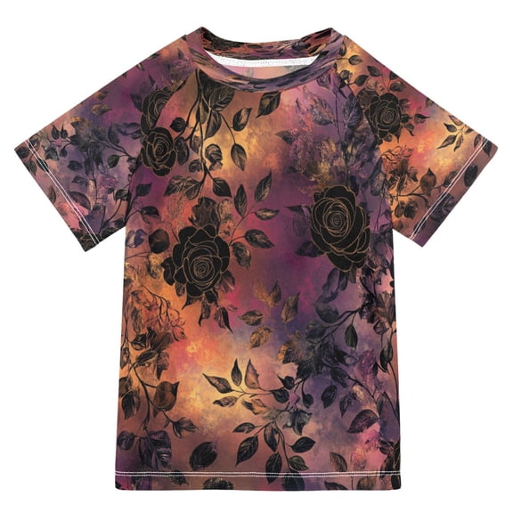 YAZAOO Summer T-shirt Sunscreen Mystical Blooms Pattern Swim Tops