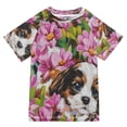 thumbnail image 1 of YAZAOO Summer T-shirt Sunscreen Puppy in Bloom Pattern Swim Tops, 1 of 6