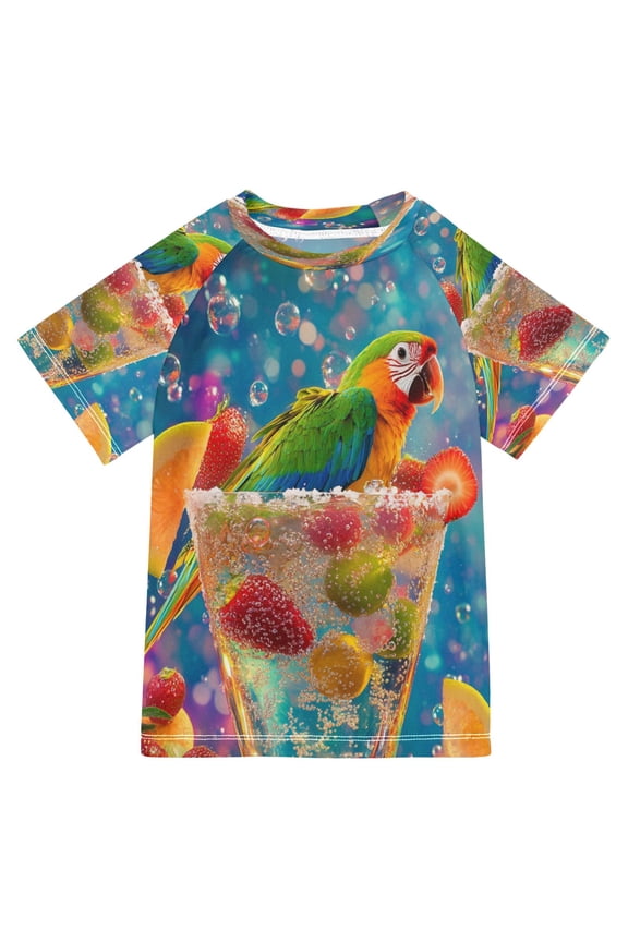 Summer T-shirt Sunscreen Sparkling Summer Sips Pattern Swim Tops