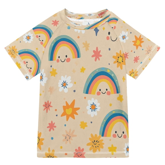 YAZAOO Summer T-shirt Sunscreen Sunny Daydreams Pattern Swim Tops