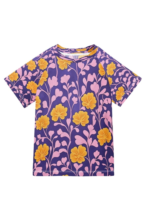 Summer T-shirt Sunscreen Sunny Floral Dance Pattern Swim Tops
