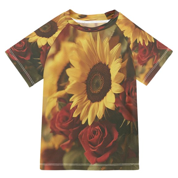 YAZAOO Summer T-shirt Sunscreen Twilight Reflections Pattern Swim Tops