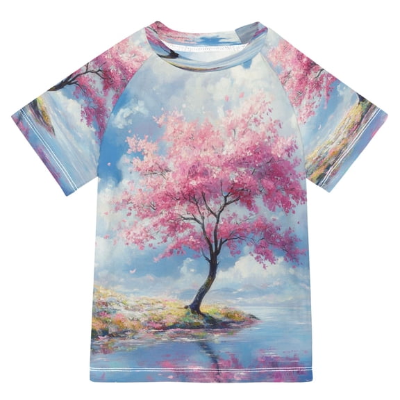 YAZAOO Summer T-shirt Sunscreen Whispers Of Spring Pattern Swim Tops