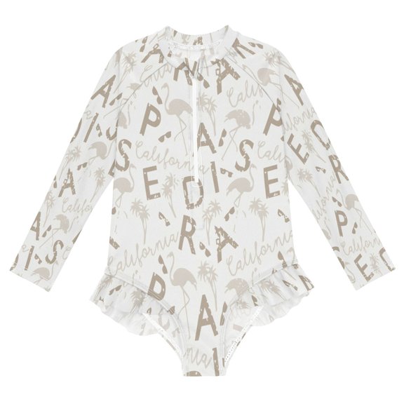 YAZAOO Swimwear Blush Alphabet For Long Sleeve One-Piece Swimsuit UPF 50 And UV Protection Quick Dry Chlorine Resistant