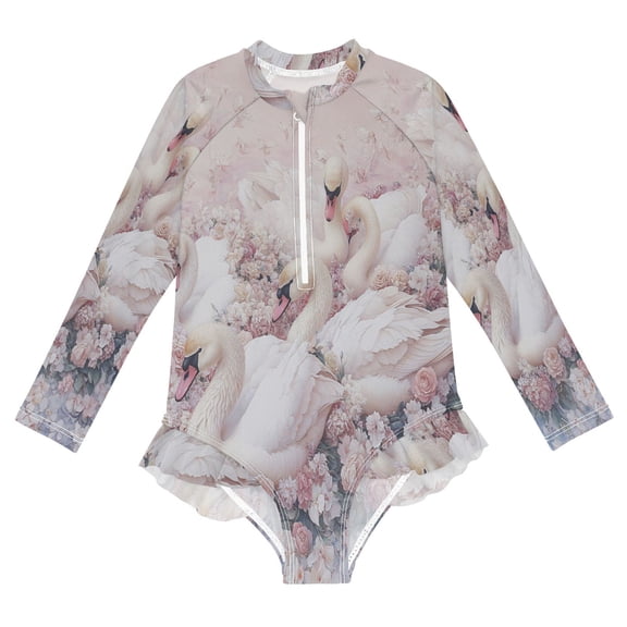 YAZAOO Swimwear Harmony in Bloom For Long Sleeve One-Piece Swimsuit UPF 50 And UV Protection Quick Dry Chlorine Resistant