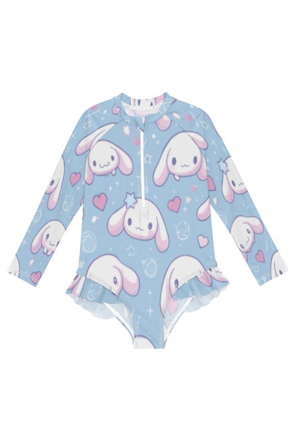 YAZAOO Swimwear Moonlit Star Pup For Long Sleeve One-Piece Swimsuit UPF 50 And UV Protection Quick Dry Chlorine Resistant