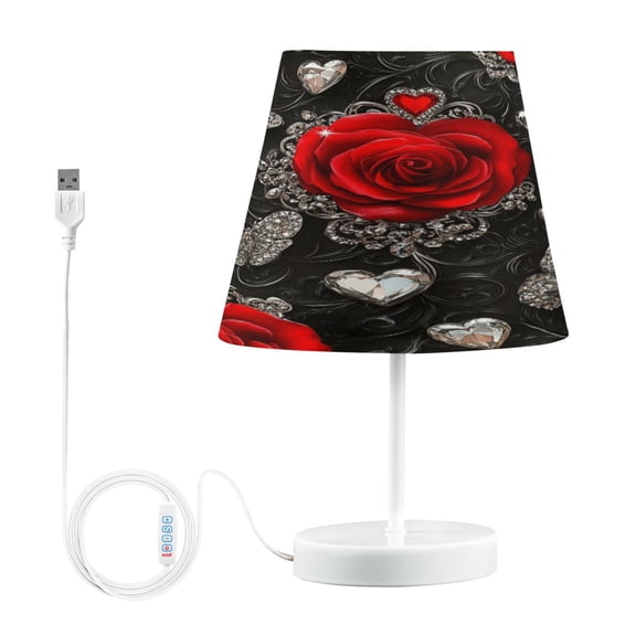 YAZAOO Table Lamp Creative Crimson Elegance Pattern Simple Pattern Night Light