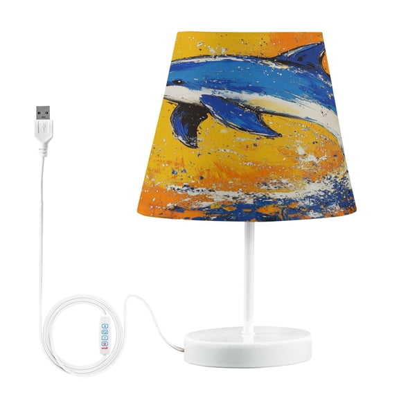 YAZAOO Table Lamp Creative Dolphin Dance Pattern Simple Pattern Night Light