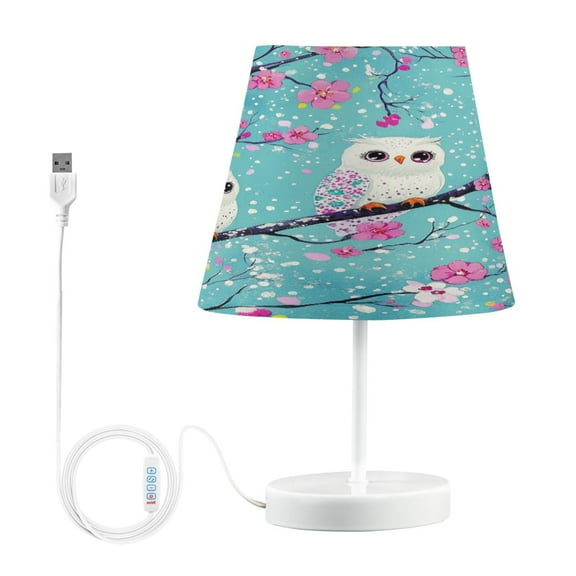 YAZAOO Table Lamp Creative Owl Blossom Friends Pattern Simple Pattern Night Light