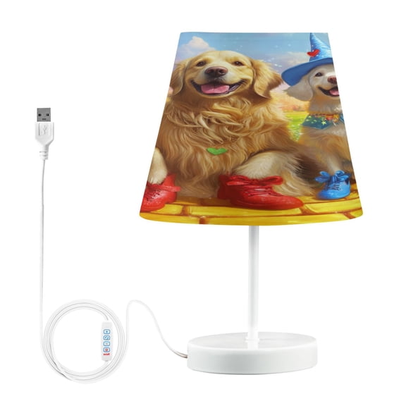 YAZAOO Table Lamp Creative Paws on The Yellow Brick Road Pattern Simple Pattern Night Light