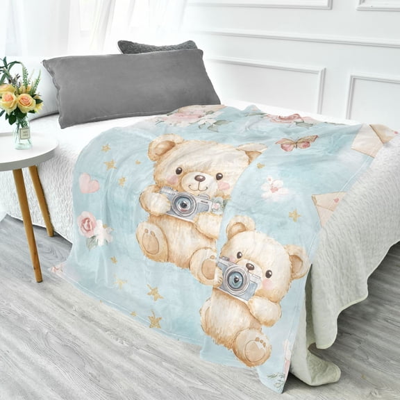 YAZAOO Travel Blanket Camping Blankets Fashion Camera-ready Cubs Patten