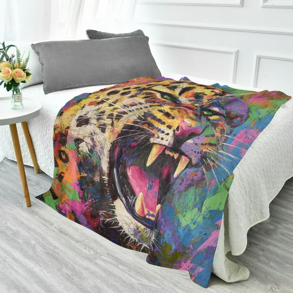 YAZAOO Travel Blanket Camping Blankets Fashion Predator Patten