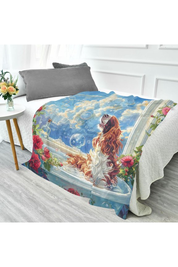 YAZAOO Travel Blanket Camping Blankets Fashion Soaking in Sunshine Patten