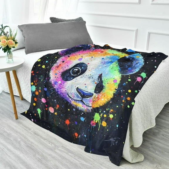 YAZAOO Travel Blanket Camping Blankets Fashion Whimsical Panda Bliss Patten