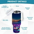 thumbnail image 1 of YAZAOO Tumbler 40oz Insulated Stainless Creative Colorful Beach with Glowing Pebbles Pattern Steel Water Bottles, 1 of 9