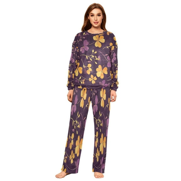 YAZAOO Women Slim Pajamas Loose Style Female Fashion Blooming Night Pattern Sleepwear