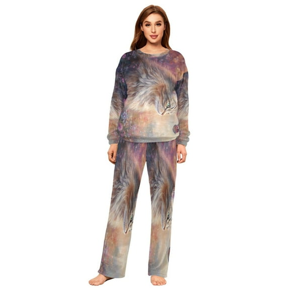 YAZAOO Women Slim Pajamas Loose Style Female Fashion Cat in A Flower Field Pattern Sleepwear