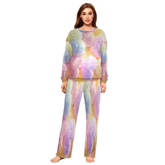 YAZAOO Women Slim Pajamas Loose Style Female Fashion Colorful Heart Pillows Pattern Sleepwear