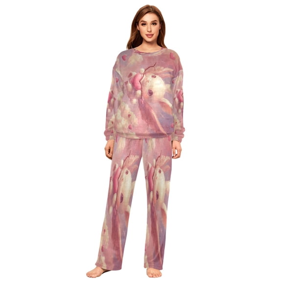 YAZAOO Women Slim Pajamas Loose Style Female Fashion Cupid’s Bunny Pattern Sleepwear
