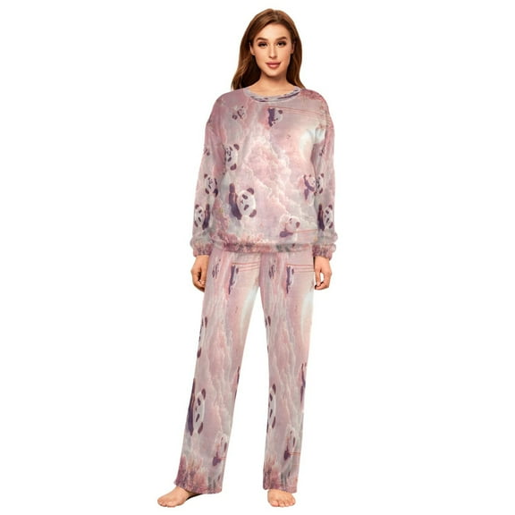YAZAOO Women Slim Pajamas Loose Style Female Fashion Dreamy Panda Paradise Pattern Sleepwear