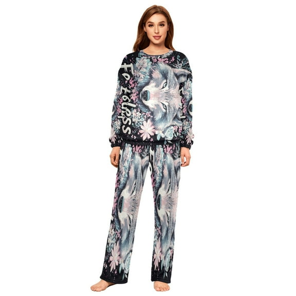 YAZAOO Women Slim Pajamas Loose Style Female Fashion Fearless Spirit Pattern Sleepwear