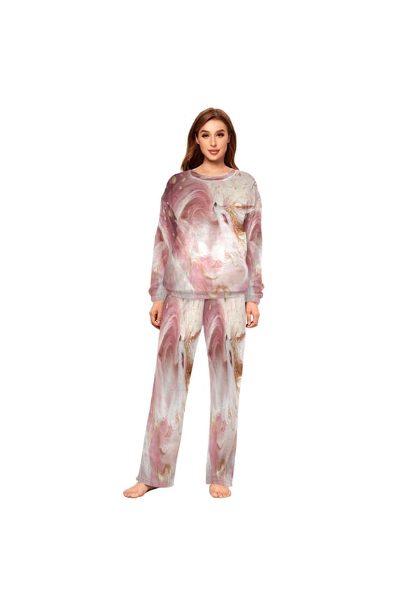 Women Slim Pajamas Loose Style Female Fashion Gilded Fox in Bloom Pattern Sleepwear