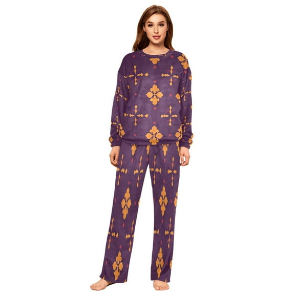 YAZAOO Women Slim Pajamas Loose Style Female Fashion Mandalaglow Pattern Sleepwear