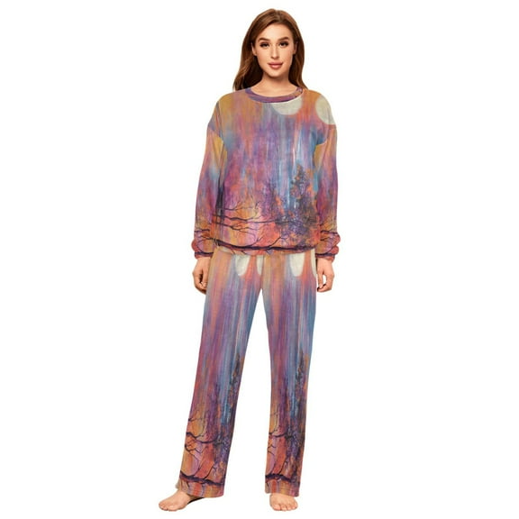 YAZAOO Women Slim Pajamas Loose Style Female Fashion Sunlit Harmony Pattern Sleepwear