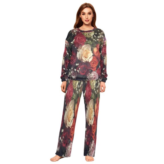 YAZAOO Women Slim Pajamas Loose Style Female Fashion Sunset Flutter Pattern Sleepwear