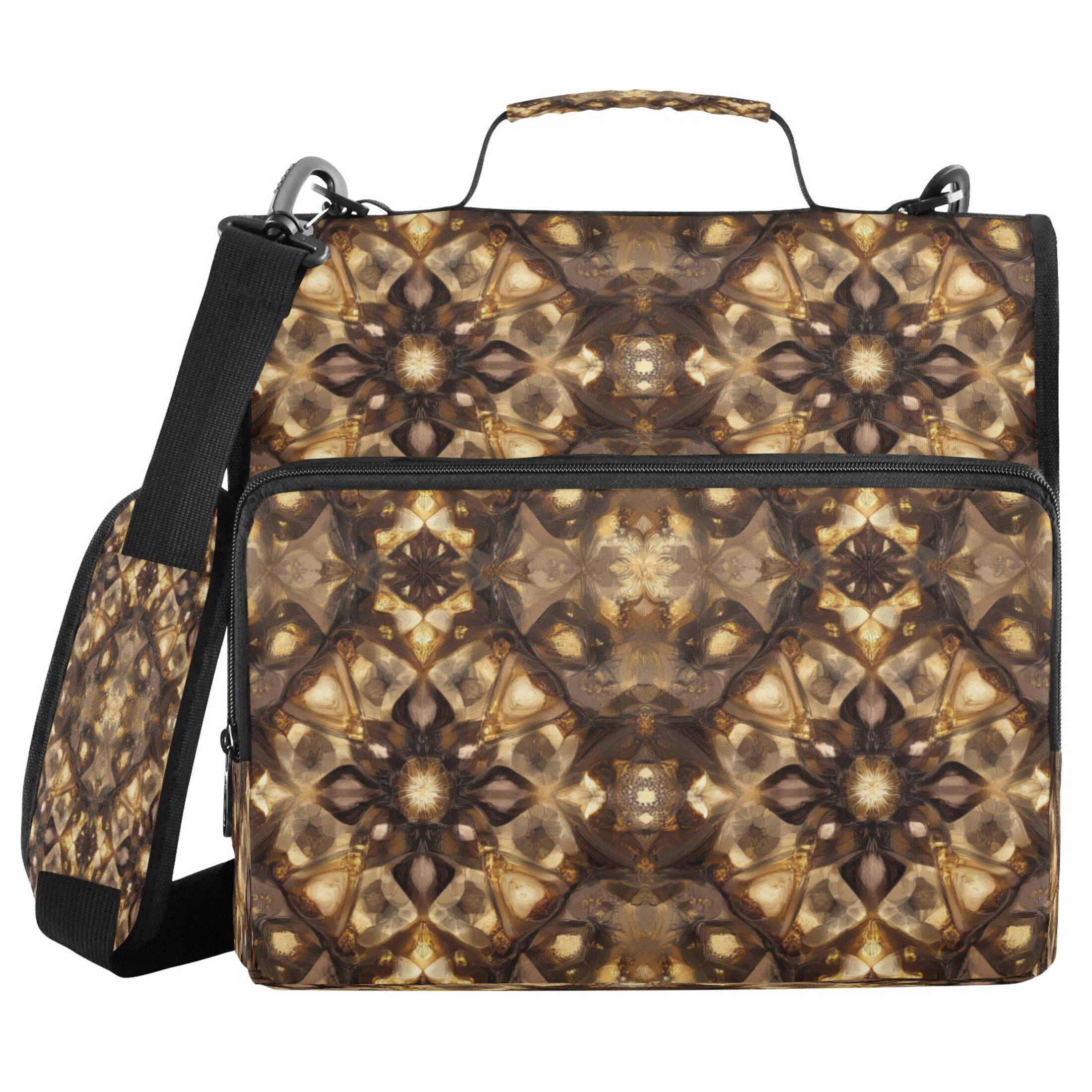 YAZAOO Zipper Binder trapper keeper Documents Organized Design Amber Mosaic Printed