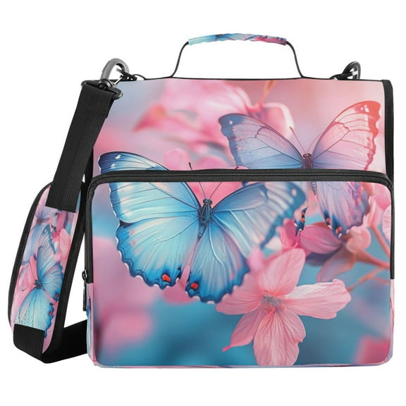 YAZAOO Zipper Binder trapper keeper Documents Organized Design Azure Elegance Printed